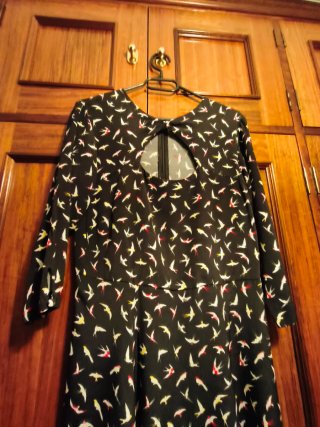 Vestido estampado pájaros talla M