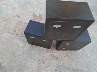 Lote 3 cubos estantería baldas libreria madera