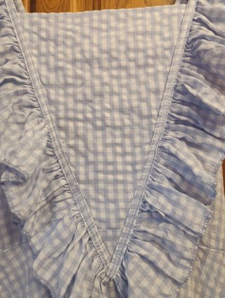 Vestido largo cuadros azul y blanco