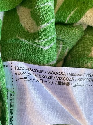 Shorts Mango S verde estampado hojas lazo