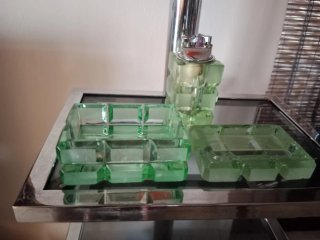 Set da fumo in vetro verde