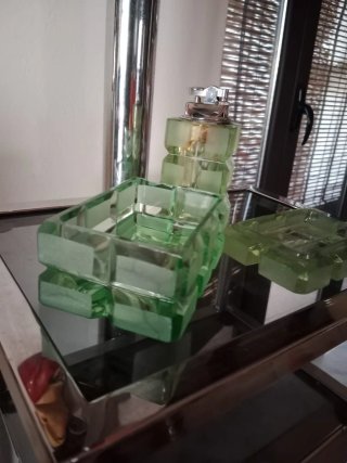 Set da fumo in vetro verde