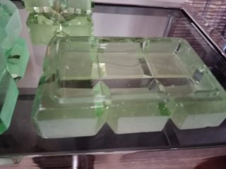 Set da fumo in vetro verde