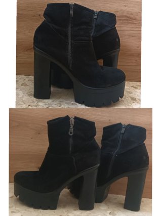 Botines negros plataforma tacón