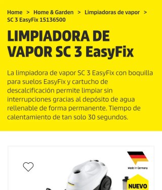 Karcher SC 3 EasyFix Limpiadora de Vapor