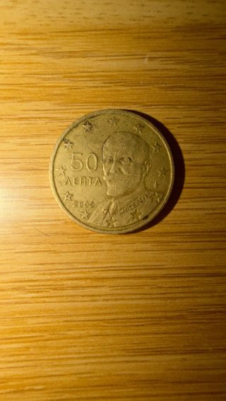 Moneda 50 céntimos Grecia 2002