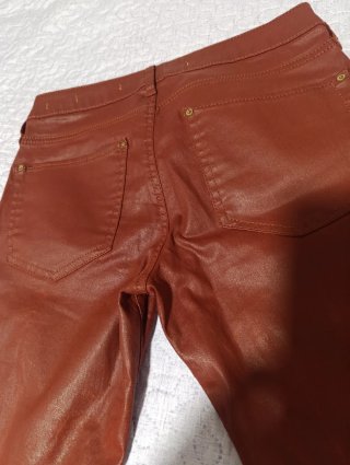 Pantalón Mujer Marrón/Rojo