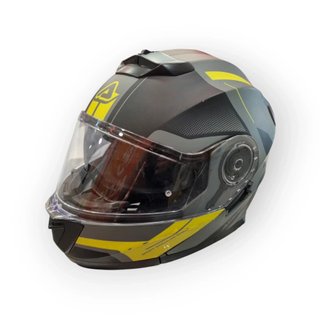 CASCO ABATIBLE ACERBIS SEREL 22.06 GRIS Y AMARILLO