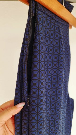 Pantalón ancho tiro alto elegante estampado
