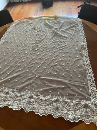 Manteleta Fallera Blanca Bordada