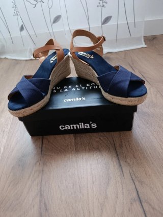 Sandalias Camila's Azul y Marrón