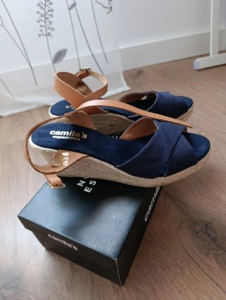 Sandalias Camila's Azul y Marrón