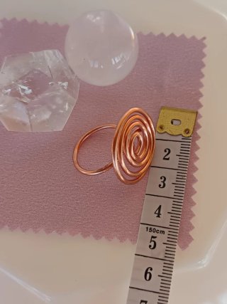 Anillo Cobre Ajustable Diseño Espiral