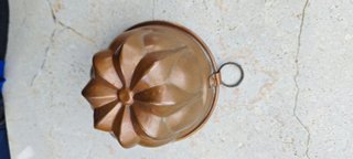 Antico Stampo Budino Rame Stagnato Vintage