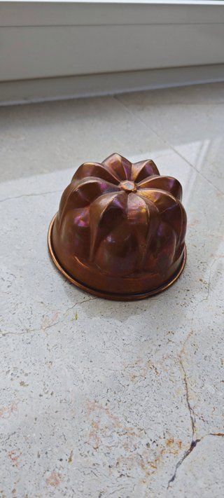 Antico Stampo Budino Rame Stagnato Vintage