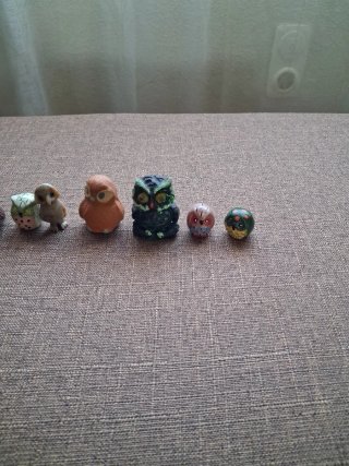 Collezione di 8 figure di gufi
