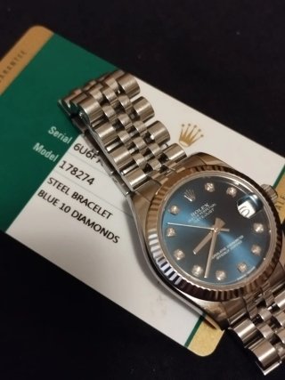 Rolex Datejust Acero Azul 10 Diamantes