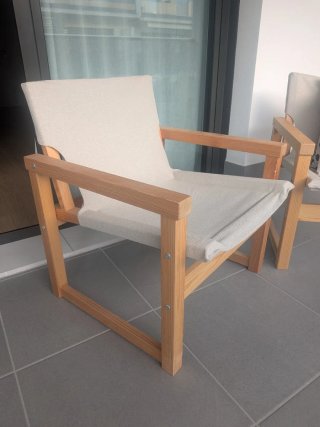 2 Sillones de Madera y Tela Ikea