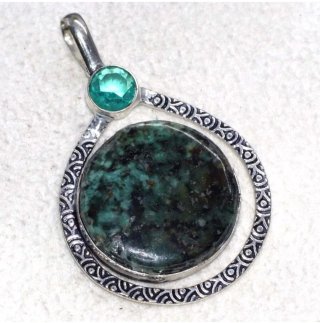 Piedra eilat con tasavorita encastado plata