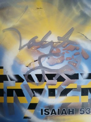 Vinilo azul Stryper Isaiah 53:5 Firmado