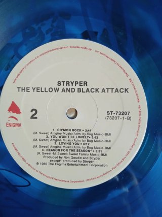 Vinilo azul Stryper Isaiah 53:5 Firmado