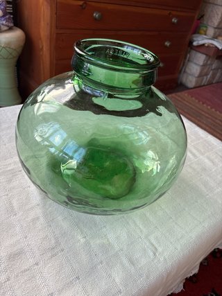 Jarrón Botella Grande Vidrio Verde