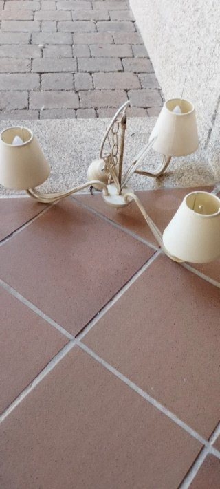 Lámpara de techo hierro beige decapado