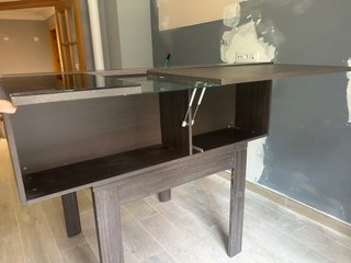 Mueble TV moderno cristal y madera