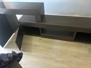 Mueble TV moderno cristal y madera