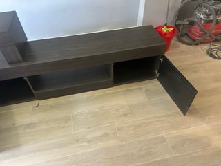 Mueble TV moderno cristal y madera