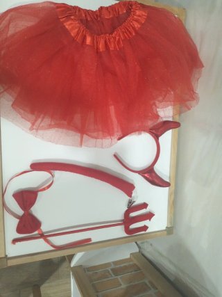 Disfraz Diablita Tutú Rojo y Accesorios
