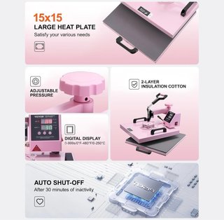 Máquina de Calor VEVOR 8 en 1 Rosa