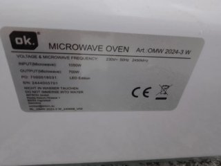 Microondas OK. Blanco