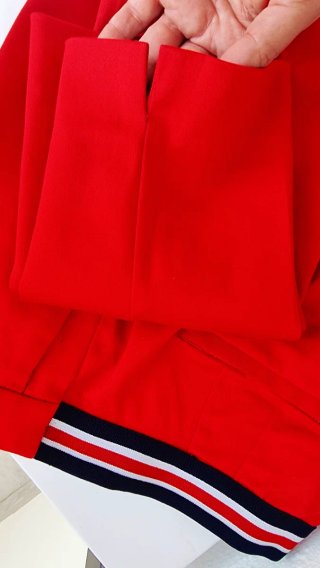 Pantalón vestir rojo entallado