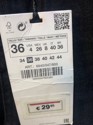 Pantalón vaquero gris Zara Woman nuevo; talla 36