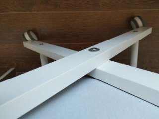 Minicuna blanca y gris