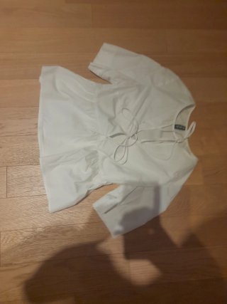 Camicia bianca maniche corte con laccetti