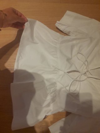 Camicia bianca maniche corte con laccetti