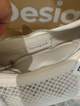Bolso Desigual Beige Malla Corazón