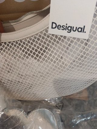 Bolso Desigual Beige Malla Corazón