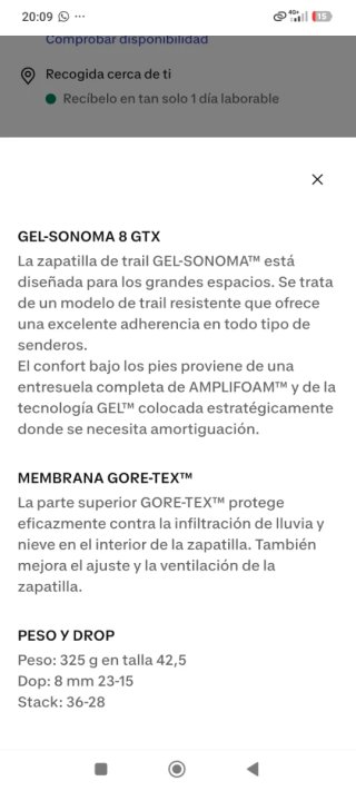 Zapatillas Asics Gel Sonoma 8 GTX Trail Running
