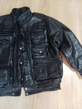 Cazadora Piel Vintage Estilo Motero Talla L