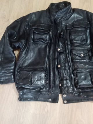 Cazadora Piel Vintage Estilo Motero Talla L