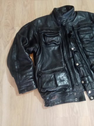Cazadora Piel Vintage Estilo Motero Talla L