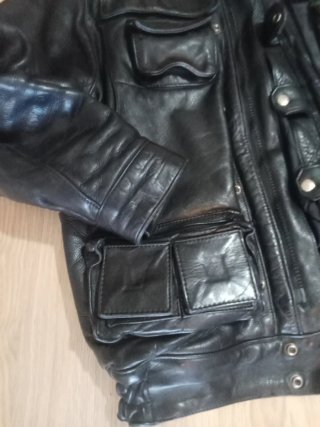Cazadora Piel Vintage Estilo Motero Talla L