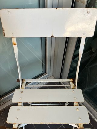 Mesa y 2 Sillas Jardín Metal Blancas