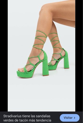 Zapatos de tacón verdes Stradivarius