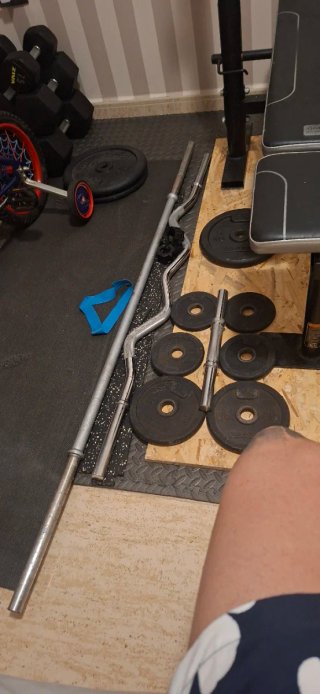 Banco de pesas y discos gimnasio