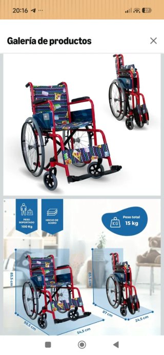 Silla de ruedas infantil plegable