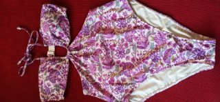 Bañador mujer morado estampado floral